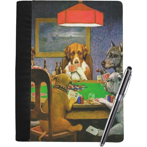 Custom Dogs Playing Poker by C.M.Coolidge Notebook Padfolio - Large
