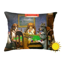 Dogs Playing Poker 1903 C.M.Coolidge Outdoor Throw Pillow (Rectangular)