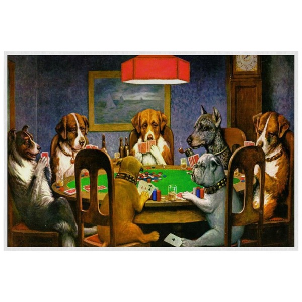 Custom Dogs Playing Poker by C.M.Coolidge Laminated Placemat