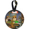 Dogs Playing Poker by C.M.Coolidge Personalized Round Luggage Tag