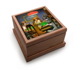 Dogs Playing Poker 1903 C.M.Coolidge Pet Urn