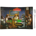 Dogs Playing Poker by C.M.Coolidge Rectangular Glass Appetizer / Dessert Plate - Single or Set