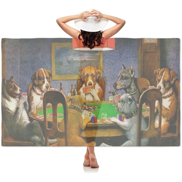 Custom Dogs Playing Poker 1903 C.M.Coolidge Sheer Sarong