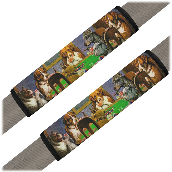 Custom Dogs Playing Poker 1903 C.M.Coolidge Seat Belt Covers (Set of 2)
