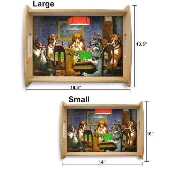 Dogs Playing Poker by C.M.Coolidge Serving Tray Wood Sizes