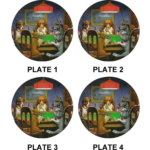 Dogs Playing Poker by C.M.Coolidge Set of Appetizer / Dessert Plates (Approval)