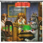 Dogs Playing Poker by C.M.Coolidge Shower Curtain - Custom Size