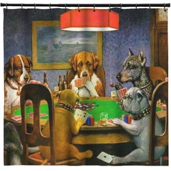 Dogs Playing Poker 1903 C.M.Coolidge Shower Curtain