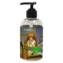 Dogs Playing Poker by C.M.Coolidge Plastic Soap / Lotion Dispenser (8 oz - Small - Black)