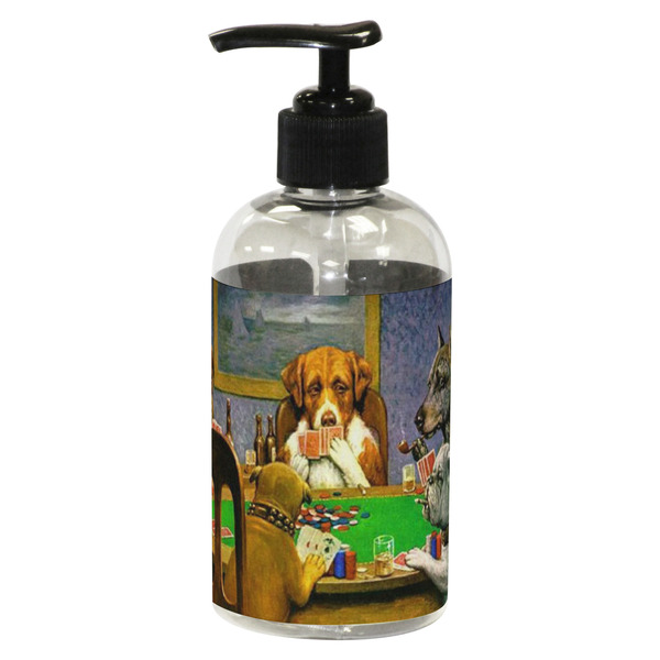 Custom Dogs Playing Poker by C.M.Coolidge Plastic Soap / Lotion Dispenser (8 oz - Small - Black)