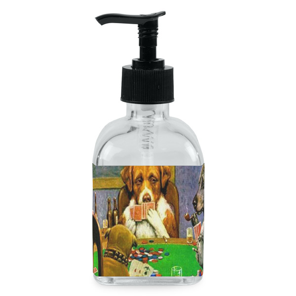 Custom Dogs Playing Poker by C.M.Coolidge Glass Soap & Lotion Bottle - Single Bottle