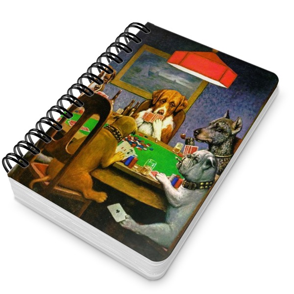 Dogs Playing Poker by C.M.Coolidge Spiral Journal 5 x 7 - Main