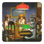 Dogs Playing Poker 1903 C.M.Coolidge Square Decal - Small