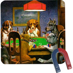 Dogs Playing Poker 1903 C.M.Coolidge Square Fridge Magnet