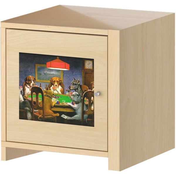 Dogs Playing Poker by C.M.Coolidge Square Wall Decal on Wooden Cabinet