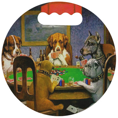 Dogs Playing Poker 1903 C.M.Coolidge Stadium Cushion (Round)