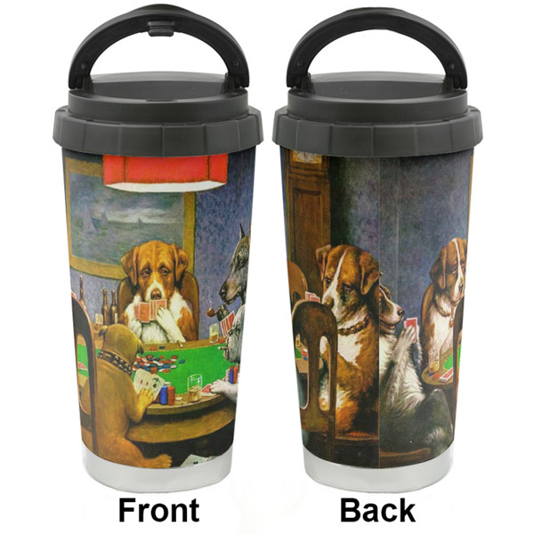 Dogs Playing Poker by C.M.Coolidge Stainless Steel Travel Cup - Apvl