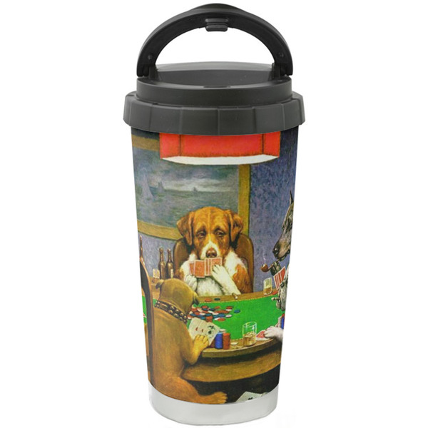 Custom Dogs Playing Poker by C.M.Coolidge Stainless Steel Coffee Tumbler