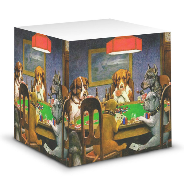Custom Dogs Playing Poker 1903 C.M.Coolidge Sticky Note Cube