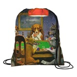 Dogs Playing Poker 1903 C.M.Coolidge Drawstring Backpack - Small