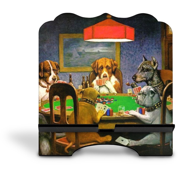 Dogs Playing Poker by C.M.Coolidge Stylized Tablet Stand - Front without iPad