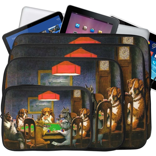 Dogs Playing Poker by C.M.Coolidge Tablet & Laptop Case Sizes