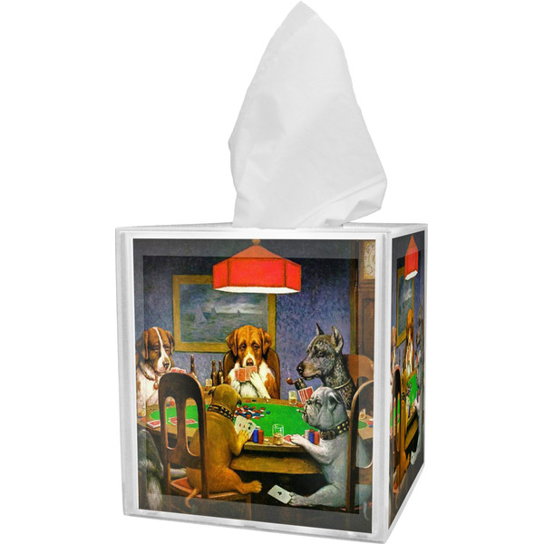 Custom Dogs Playing Poker 1903 C.M.Coolidge Tissue Box Cover
