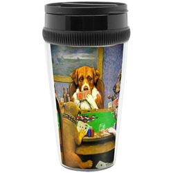 Dogs Playing Poker by C.M.Coolidge Acrylic Travel Mug without Handle