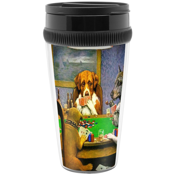 Custom Dogs Playing Poker by C.M.Coolidge Acrylic Travel Mug without Handle