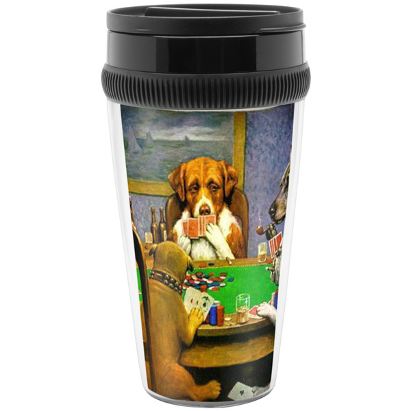 Custom Dogs Playing Poker by C.M.Coolidge Acrylic Travel Mug without Handle