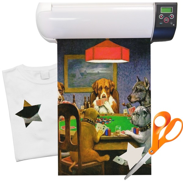 Custom Dogs Playing Poker 1903 C.M.Coolidge Heat Transfer Vinyl Sheet (12"x18")
