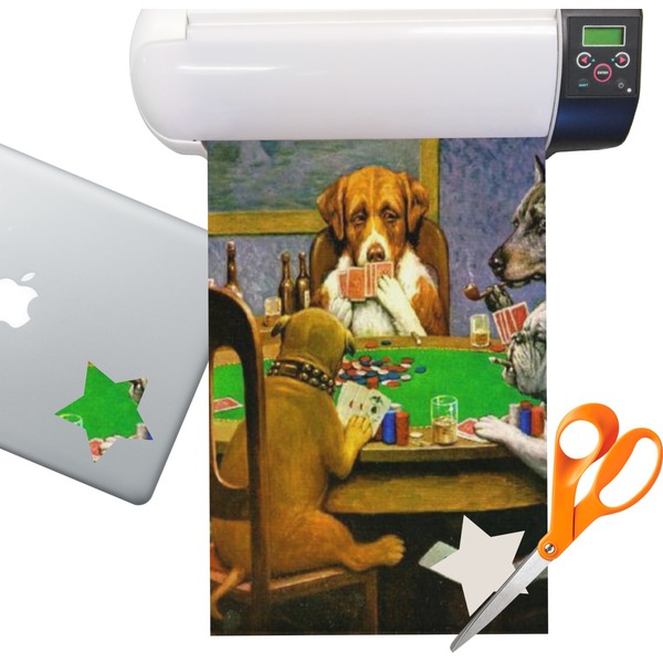 Custom Dogs Playing Poker 1903 C.M.Coolidge Sticker Vinyl Sheet (Permanent)