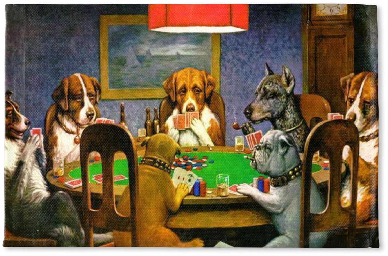 dog poker painting