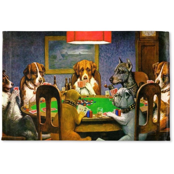 Custom Dogs Playing Poker 1903 C.M.Coolidge Woven Mat