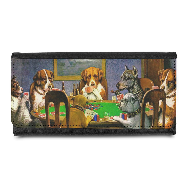 Custom Dogs Playing Poker by C.M.Coolidge Leatherette Ladies Wallet