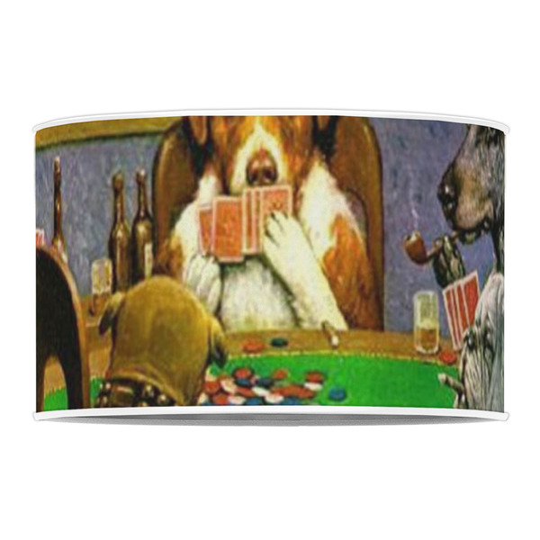 Dogs Playing Poker by C.M.Coolidge 12" Drum Lampshade - FRONT (Poly Film)