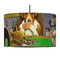 Dogs Playing Poker by C.M.Coolidge 12" Drum Lampshade - PENDANT (Fabric)