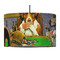 Dogs Playing Poker by C.M.Coolidge 12" Drum Pendant Lamp - Fabric