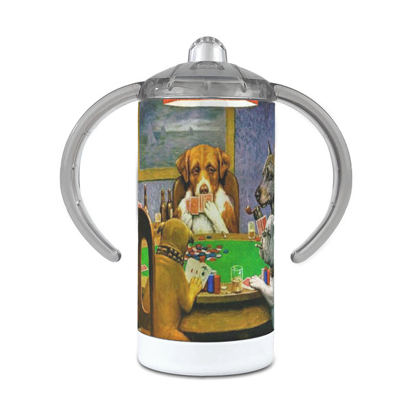Custom Dogs Playing Poker by C.M.Coolidge 12 oz Stainless Steel Sippy Cup