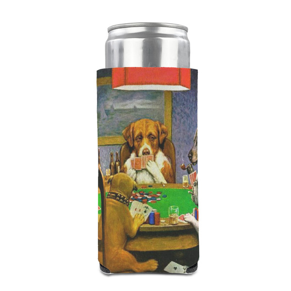Dogs Playing Poker by C.M.Coolidge 12oz Tall Can Sleeve - FRONT (on can)