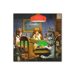 Dogs Playing Poker by C.M.Coolidge Wood Print - 12x12