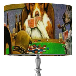 Dogs Playing Poker by C.M.Coolidge 16" Drum Lamp Shade - Fabric