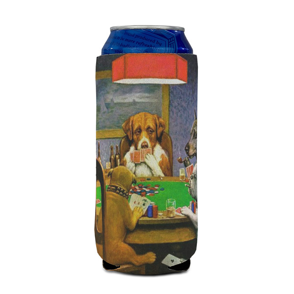 Dogs Playing Poker by C.M.Coolidge 16oz Can Sleeve - FRONT (on can)