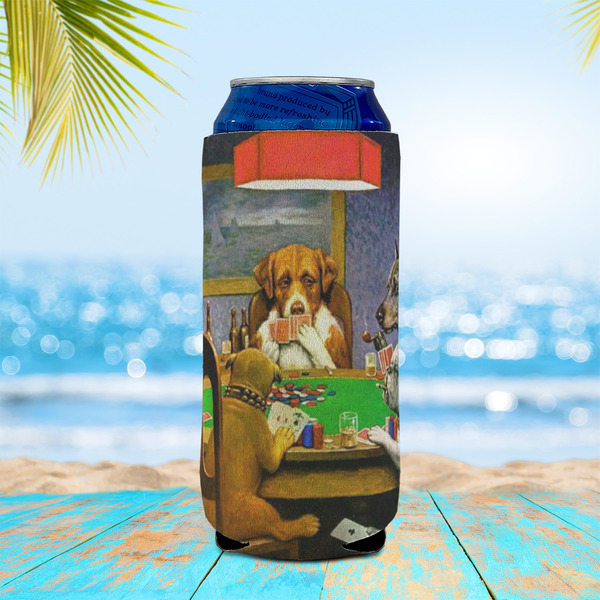 Dogs Playing Poker by C.M.Coolidge 16oz Can Sleeve - LIFESTYLE
