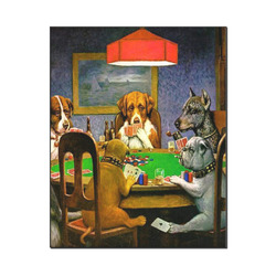 Dogs Playing Poker by C.M.Coolidge Wood Print - 16x20