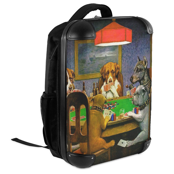 Dogs Playing Poker by C.M.Coolidge 18" Hard Shell Backpacks - ANGLED VIEW