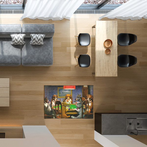 Dogs Playing Poker by C.M.Coolidge 2'x3' Indoor Area Rugs - IN CONTEXT