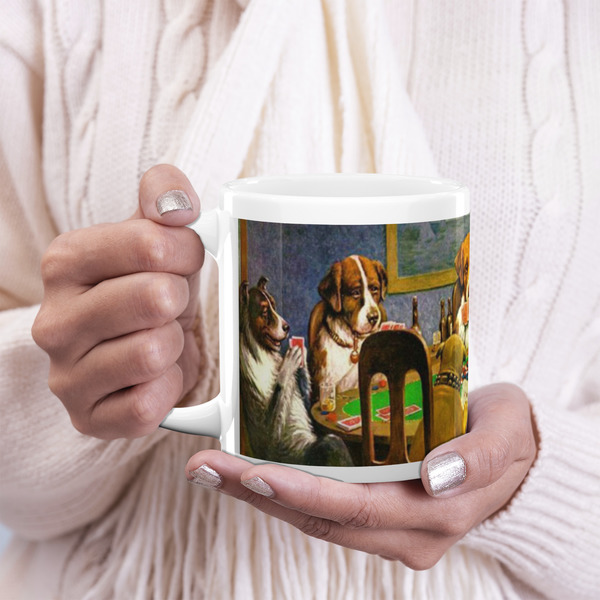 Dogs Playing Poker by C.M.Coolidge 20oz Coffee Mug - LIFESTYLE