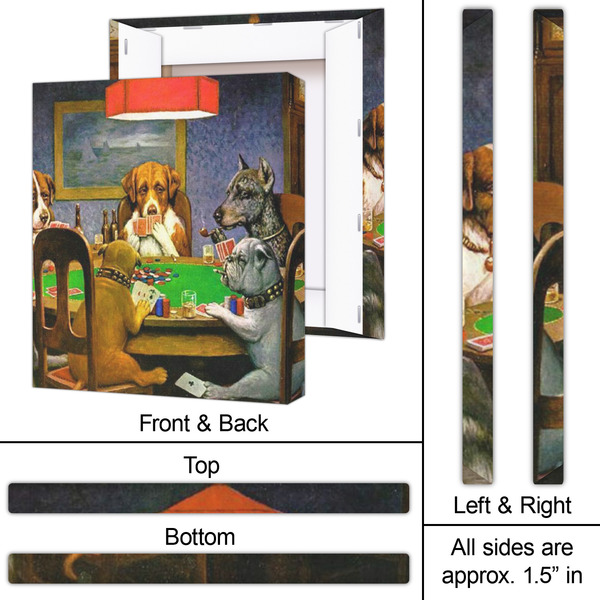 Dogs Playing Poker by C.M.Coolidge 20x24 - Canvas Print - Approval