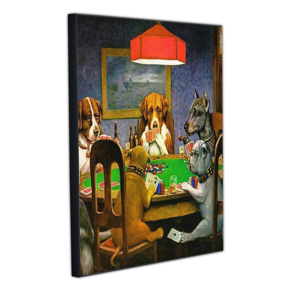 Dogs Playing Poker by C.M.Coolidge 20x24 Wood Print - Angle View